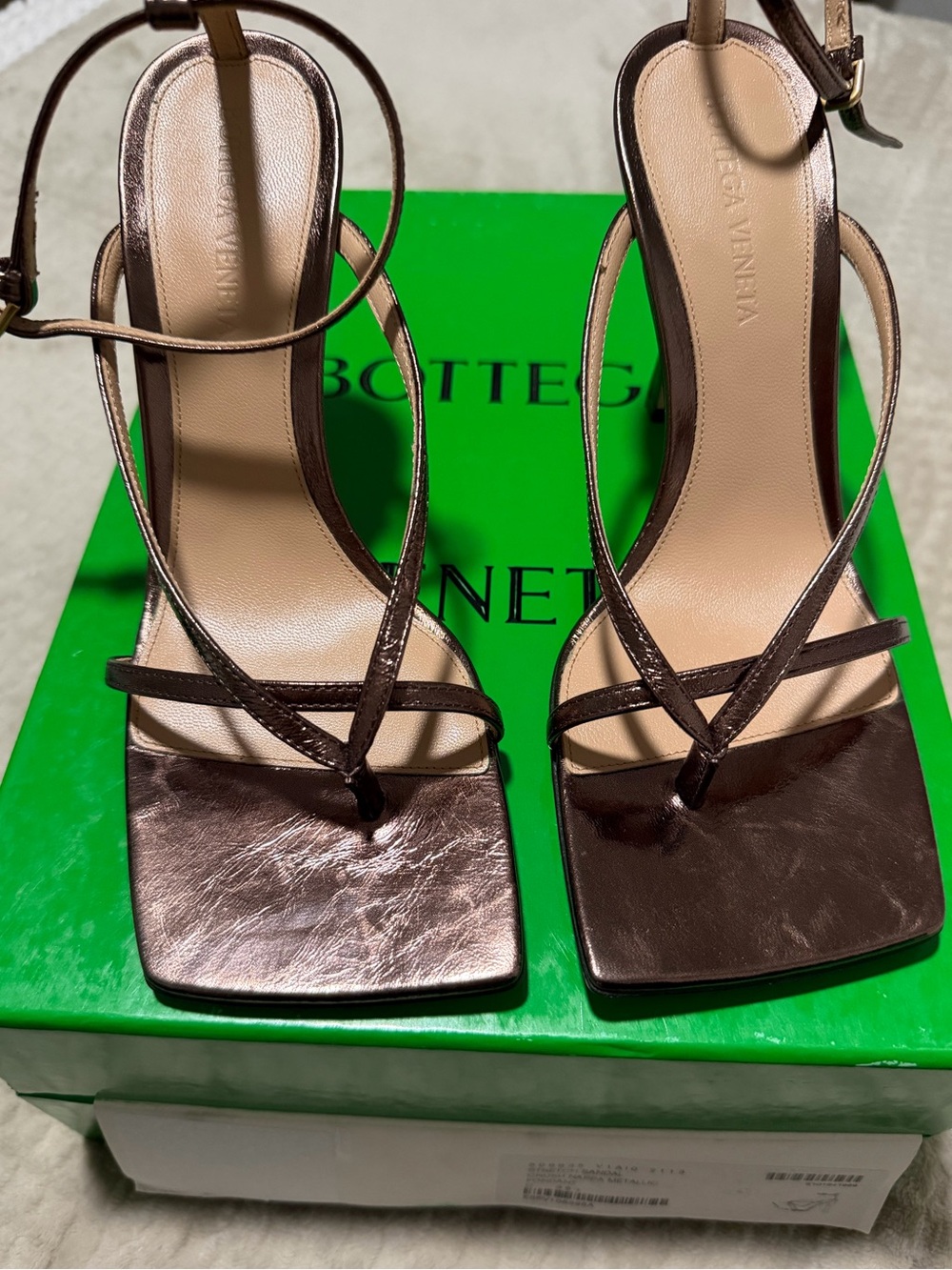 Bottega Veneta Stretch Sandal Crush Nappa Metallic Fondant